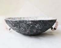 Image 2 of OOAK Paper Mache Bowl with Quartz Handles | Organic Modern Decor