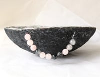 Image 6 of OOAK Paper Mache Bowl with Quartz Handles | Organic Modern Decor