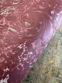 Image 1 of One-of-a-kind hand marbled paper  - 'Tyrian'