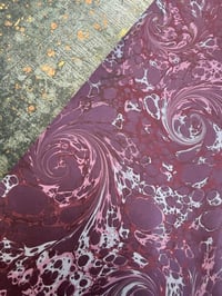 Image 6 of One-of-a-kind hand marbled paper  - 'Tyrian'