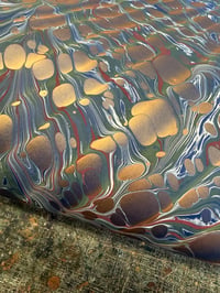 Image 1 of One-of-a-kind hand marbled paper  - 'Metallic Copper Ripple'