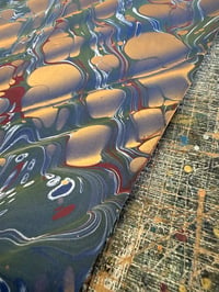 Image 4 of One-of-a-kind hand marbled paper  - 'Metallic Copper Ripple'