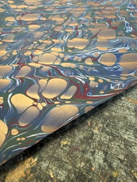 Image 3 of One-of-a-kind hand marbled paper  - 'Metallic Copper Ripple'