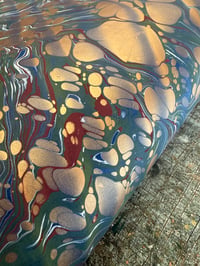 Image 2 of One-of-a-kind hand marbled paper  - 'Metallic Copper Ripple'