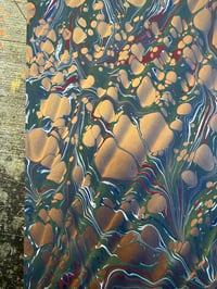 Image 5 of One-of-a-kind hand marbled paper  - 'Metallic Copper Ripple'