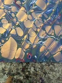 Image 7 of One-of-a-kind hand marbled paper  - 'Metallic Copper Ripple'