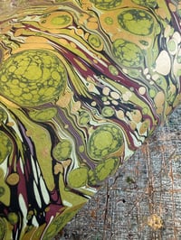 Image 3 of One-of-a-kind hand marbled paper  - 'Marshland' 