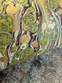 Image 2 of One-of-a-kind hand marbled paper  - 'Marshland' 
