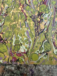 Image 7 of One-of-a-kind hand marbled paper  - 'Marshland' 