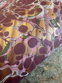 Image 1 of One-of-a-kind hand marbled paper  - 'Spanish Grape'  