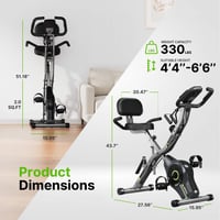 Image 5 of Foldable Upright Exercise Bike with 16-Level Magnetic Resistance XB01