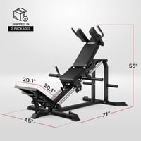 Image 2 of Compact 30-Degree Leg Press &amp; Hack Squat Combo Machine LM-L5