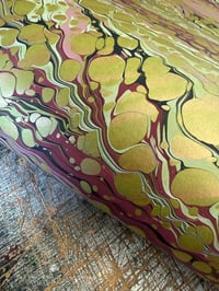 Image 1 of One-of-a-kind hand marbled paper  - 'Zesty Ripple' 