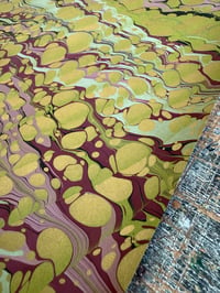 Image 4 of One-of-a-kind hand marbled paper  - 'Zesty Ripple' 