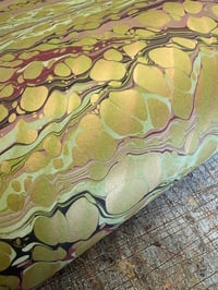 Image 3 of One-of-a-kind hand marbled paper  - 'Zesty Ripple' 