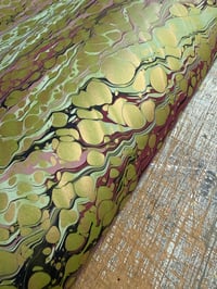 Image 6 of One-of-a-kind hand marbled paper  - 'Zesty Ripple' 