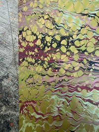 Image 7 of One-of-a-kind hand marbled paper  - 'Zesty Ripple' 
