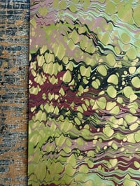 Image 8 of One-of-a-kind hand marbled paper  - 'Zesty Ripple' 