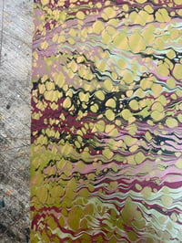 Image 2 of One-of-a-kind hand marbled paper  - 'Zesty Ripple' 