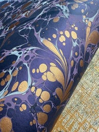 Image 1 of One-of-a-kind hand marbled paper  - 'Ametrine' (Second) 