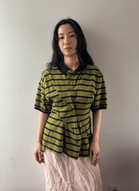 Image 1 of Diamond Polo Stripe Yellow