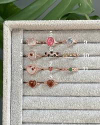 Image 1 of Rose Ember Crystal Rings 