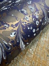 Image 4 of One-of-a-kind hand marbled paper  - 'White Feathers' 