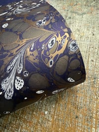 Image 5 of One-of-a-kind hand marbled paper  - 'White Feathers' 