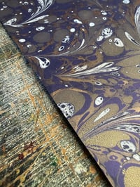 Image 6 of One-of-a-kind hand marbled paper  - 'White Feathers' 