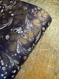 Image 8 of One-of-a-kind hand marbled paper  - 'White Feathers' 