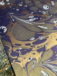 Image 7 of One-of-a-kind hand marbled paper  - 'White Feathers' 