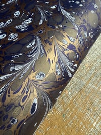Image 2 of One-of-a-kind hand marbled paper  - 'White Feathers' 