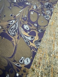 Image 9 of One-of-a-kind hand marbled paper  - 'White Feathers' 