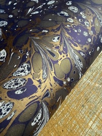 Image 1 of One-of-a-kind hand marbled paper  - 'White Feathers' 