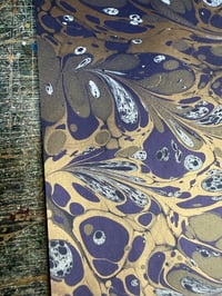 Image 10 of One-of-a-kind hand marbled paper  - 'White Feathers' 