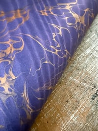 Image 2 of One-of-a-kind hand marbled paper  - 'Violet Ripple' 