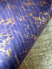 Image 5 of One-of-a-kind hand marbled paper  - 'Violet Ripple' 
