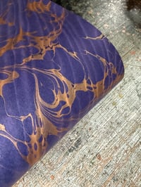 Image 6 of One-of-a-kind hand marbled paper  - 'Violet Ripple' 