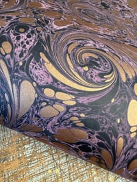 Image 1 of One-of-a-kind hand marbled paper  - 'Gothic Swirl' 