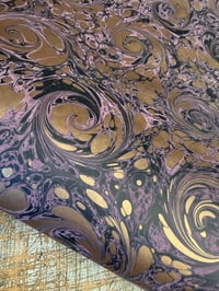 Image 3 of One-of-a-kind hand marbled paper  - 'Gothic Swirl' 