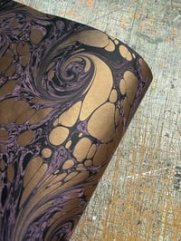 Image 5 of One-of-a-kind hand marbled paper  - 'Gothic Swirl' 