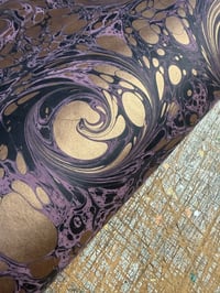 Image 6 of One-of-a-kind hand marbled paper  - 'Gothic Swirl' 