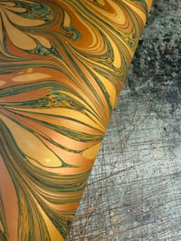 Image 4 of One-of-a-kind hand marbled paper  - 'Golden Caramel'