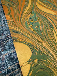 Image 6 of One-of-a-kind hand marbled paper  - 'Golden Caramel'