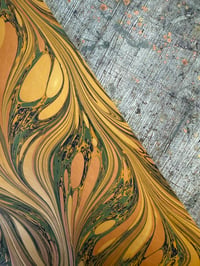 Image 7 of One-of-a-kind hand marbled paper  - 'Golden Caramel'