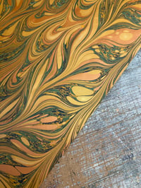 Image 9 of One-of-a-kind hand marbled paper  - 'Golden Caramel'