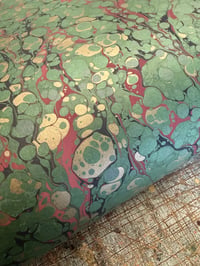 Image 2 of One-of-a-kind hand marbled paper  - 'Aloe'