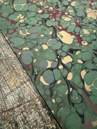 Image 3 of One-of-a-kind hand marbled paper  - 'Aloe'