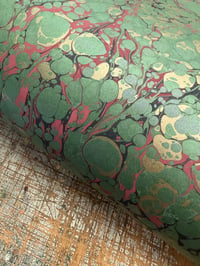 Image 4 of One-of-a-kind hand marbled paper  - 'Aloe'
