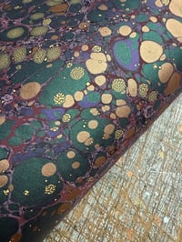 Image 3 of One-of-a-kind hand marbled paper  - 'Hummingbird'